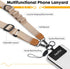 Icycay Phone Lanyard Crossbody, Champagne Gold Cell Phone Strap for Around The Neck Adjustable, Anti Theft Cute Lanyard