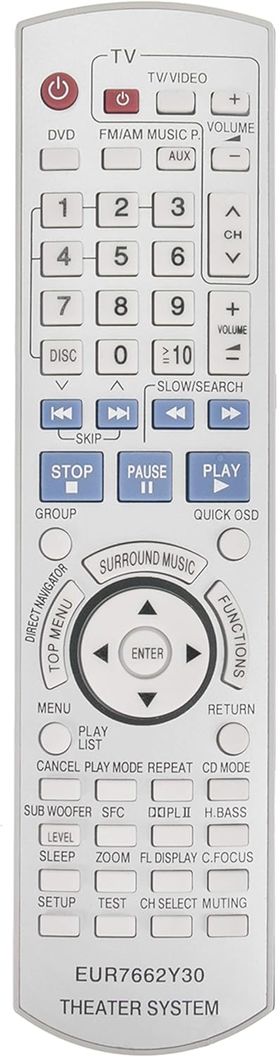 New EUR7662Y30 Remote for Panasonic DVD Home Theater Sound System SC-HT740 SC-HT940 SC-HT743 SA-HT743 SA-HT940 SA-HT740