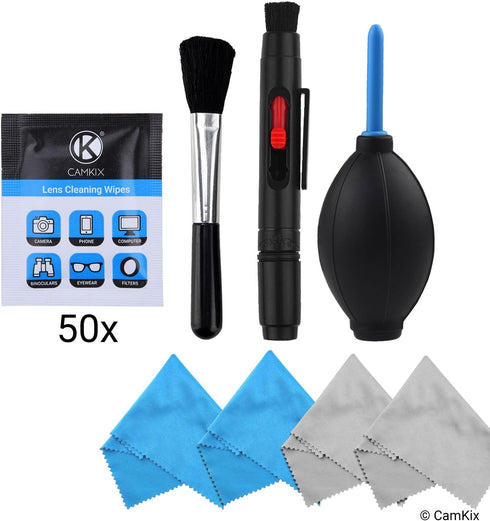 Camera Lens Cleaning Kit - Air Blower, Cleaning Brush, Lens Cleaning Pen, Wet Tissues, Microfiber Cloths