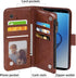 Asuwish Galaxy S9 Wallet Case: Flower Leather Flip, Tempered Glass Protector, Credit Card Holder, Stand Folio, Brown.