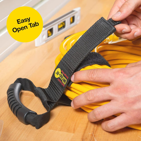 Easy-Carry Wrap-It Storage Straps, 22” (2-Pack) Heavy-Duty Hook and Loop Cord Carrying Strap