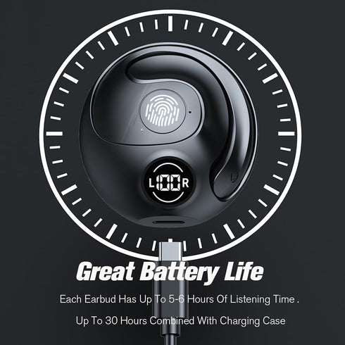 Open Ear Bluetooth Headphones, Earless Earbuds for Outside Use, 5.4 Bluetooth Hanging Headset, Air Bone Conduction