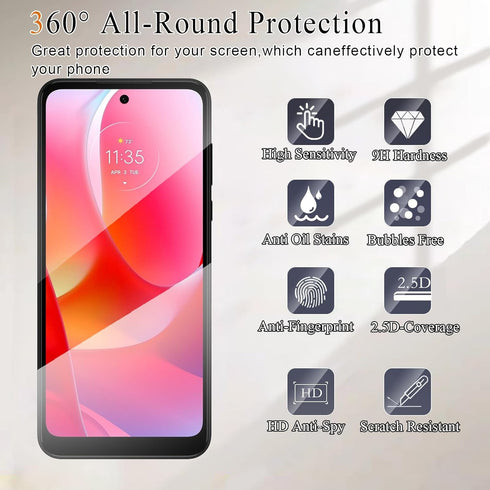 Lyphpe (3 Pack) Privacy Screen Protector for Motorola Moto G Power (2022), 9H Tempered Glass, Case Friendly
