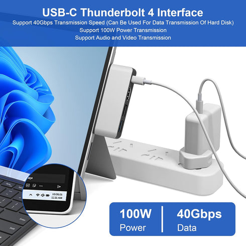 Surface Pro 8 Hub Docking Station with 4K HDMI, USB-C Thunderbolt 4, Triple Display for Microsoft Surface Pro 8