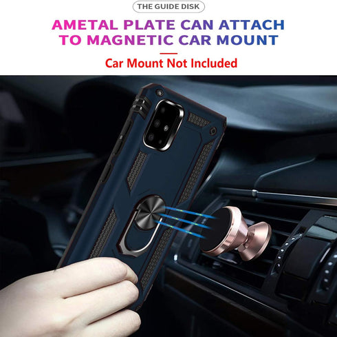 STARSHOP Compatible Samsung Galaxy A71 5G Phone Case with Tempered Glass Screen Protector, Blue