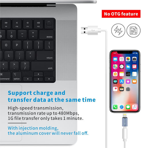 2 Pack 30W USB C to Lightning Adapter, Type C to 8 Pin Converter for iPhone 14 13 12 Pro Max, with Silicone Sleeves &