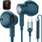 USB C Headphones for iPhone 15 Pro Max, HiFi Stereo Type C Earphones Magnetic Wired Earbuds with Microphone
