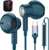 USB C Headphones for iPhone 15 Pro Max, HiFi Stereo Type C Earphones Magnetic Wired Earbuds with Microphone