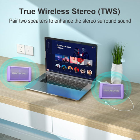 Prosonic BT3 Portable Wireless Bluetooth Speaker with 10W Stereo Sound, Bass Boost, Bluetooth 5.0, IPX5, Indoor &