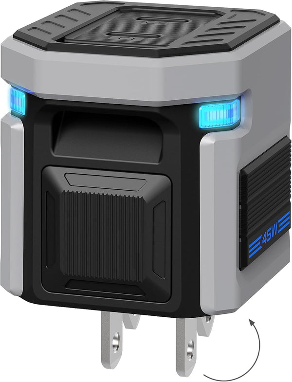 ORAODA 45W Max GaN Fast Charging, USB C Charger Block, Dual Type-C Ports,