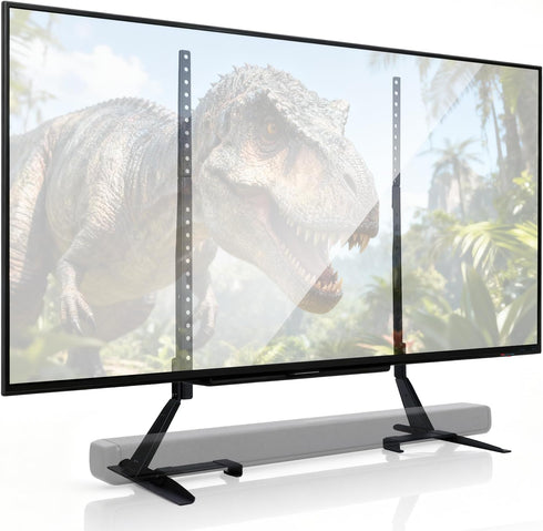 Amazon Basics Universal TV Stand, Height Adjustable for TVs up to 77 inch, Compatible