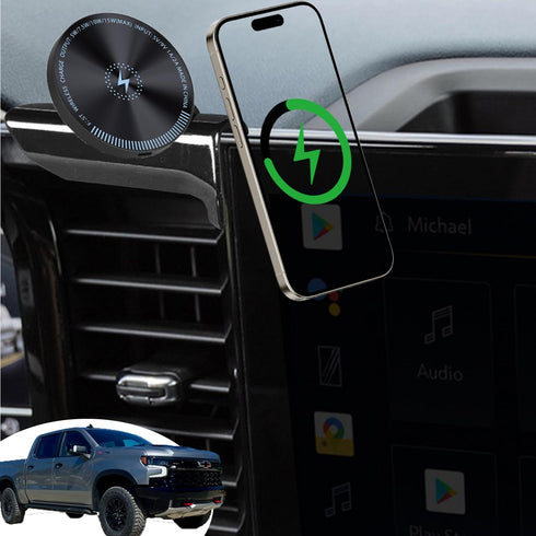 2024 Chevy Silverado Phone Mount, 15W Fast Wireless Charger for 2024 Silverado 1500 Accessories