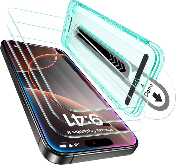 ESR 3 Pack Screen Protector for iPhone 16 Pro Max, 9H Hardness, Military Grade Tempered Glass