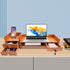 QUSKLISU (01) Computer Monitor Stand, Computer Rack with Drawers, Two top Platforms Desk Organizer Monitor Stand