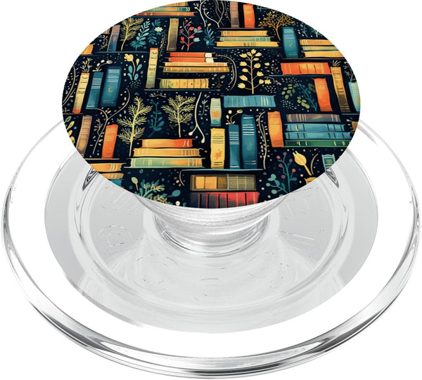 PopSockets MagSafe PopGrip for iPhone: Colorful Vintage Books Graphic