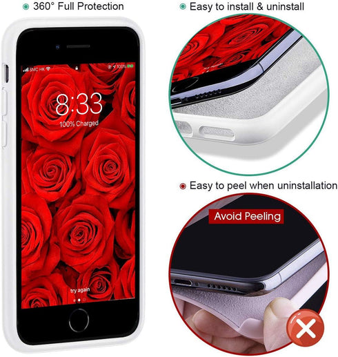 IceSword iPhone SE 3 Case 2022 - White Silicone Gel Rubber Cover for iPhone SE 3 & 2020 (2nd Gen) 4.7" Drop Protection