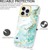 BAISRKE iPhone 15 Pro Clear Case (6.1") - Slim Shockproof Green Marble, includes 2 Screen Protectors & 1 Camera Lens