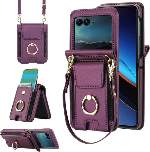 Asuwish Phone Case for Motorola Moto Razr 50 Ultra/Razr+ 2024/Razr Plus 2024 Wallet