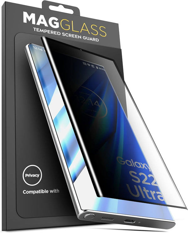 magglass Privacy Screen Protector for Samsung Galaxy S22 Ultra, Tempered Glass Tinted Guard (S22-ULTRA 6.8")