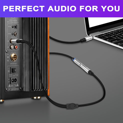PNGKNYOCN 6.35mm to 2RCA Audio Cable, 1/4" TRS Female Stereo Jack to Dual RCA Male Plug Y Splitter Adapter Cable for
