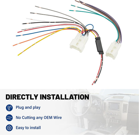 2006-2018 1998-2019 4Runner RED WOLF Car Radio Wiring Harness Built-in Resistors Protect Vehicles Battery Replacement
