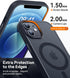 CANSHN iPhone 12/12 Pro Case - Shockproof Magnetic Bumper Cover, Translucent Matte, Compatible with MagSafe - Black