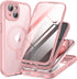 TIESZEN iPhone 15 Plus Case - Pink, Dustproof, MagSafe Compatible, with Privacy Screen & 9H Tempered Glass Protection.