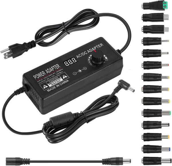 LQYLXR Universal Power Supply Adjustable 3V~12V 12A 144W Variable Switching Power Adapter,3V 4V