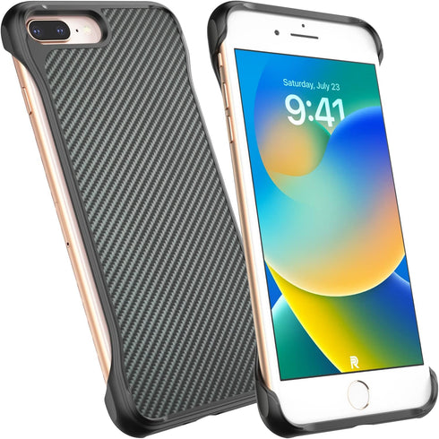 REBEL iPhone 8 Plus Case, Slim Fit Shockproof, Exposed Sides for Comfort, 5.5" Screen, Includes Screen Protector,