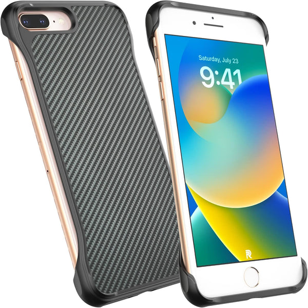 REBEL iPhone 8 Plus Case, Slim Fit Shockproof, Exposed Sides for Comfort, 5.5" Screen, Includes Screen Protector,