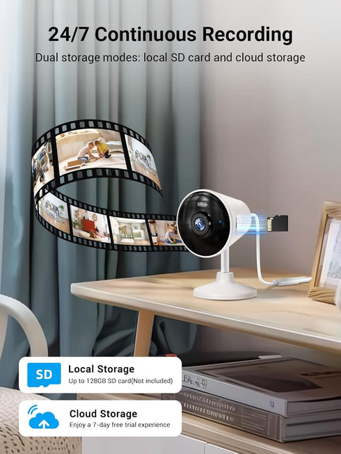 5G & 2.4G Indoor/Outdoor Security Camera for Home, Baby, Elder, Dog, Pet with Phone App and Color Night Vision