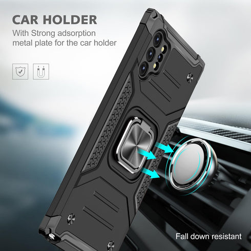 Samsung Galaxy Note 10 Plus Case, Military Grade Heavy Duty Shockproof Cover with Built-in Kickstand (Black)