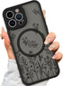 AIGOMARA Magnetic Case for iPhone 12 Pro Max, Cute Black Flower Floral Case for Women Girls, Soft TPU Bumper
