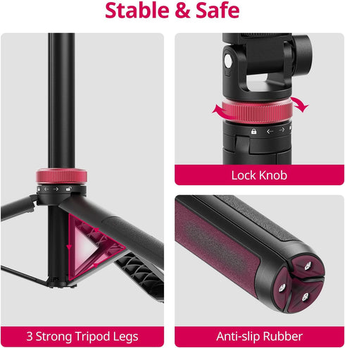 AceTaken 80'' 8 7P 7 6 5 4 4 3 2 1 6 5 4 3 2 1 Osmo-Mobile Floor Tripod-Stand Holder for DJI Osmo Mobile SE /