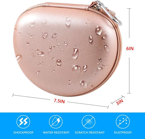Extra Large Headphone Case for TOZO HT2, Beats Studio Pro, Beats Solo3, Picun P26, Elecder i39 and More - Rose Gold