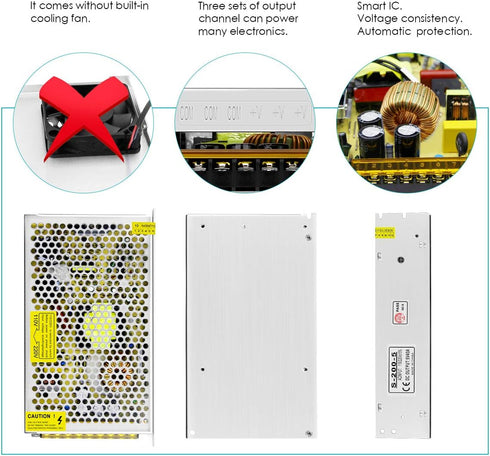 Aclorol 5V 40A 200W 110V 220V 5V 40amp WS2812B WS2813 2812 Power Supply / AC to DC Universal Power Converter