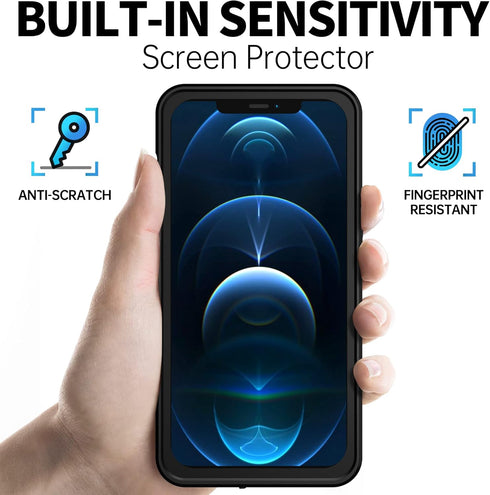 BEASTEK Waterproof Case for iPhone 12 Pro Max, NRE Series Shockproof IP68 with Built-in Screen Protector (Clear)