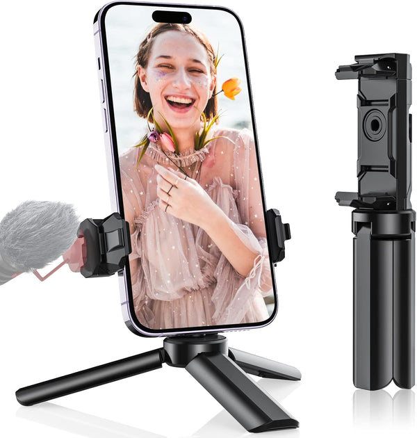 Mini Tripod, Anozer Small Tripod with Universal Phone Holder & Cold Shoe, Lightweight Phone Tripod Stand Compatible