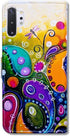 Colorful Dragonfly Wallet Leather Cover Case for Galaxy Note 10 Plus with Kickstand, Card Holder, Magnetic Closure