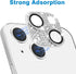 Bling 3D Rhinestone Sparkle Diamond Camera Lens Protector for iPhone 13 & Mini, 9H Tempered Glass, Shockproof Cover