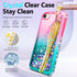 NGB iPhone SE (3rd 2022 & 2nd Gen 2020)/iPhone 8/7/6/6S Case, Pink/Aqua Glitter Liquid Cover with Screen Protector &