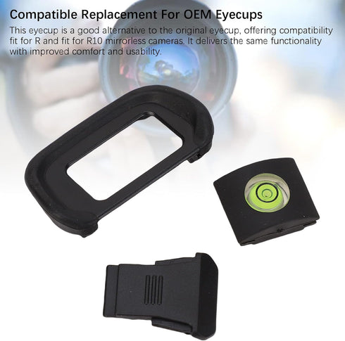 Set, R10 Jonlaki Camera Eyecup Level Hot Shoe Cover Soft ABS Viewfinder Eyecup with Bubble Level and Hot Shoe Cap, Fit