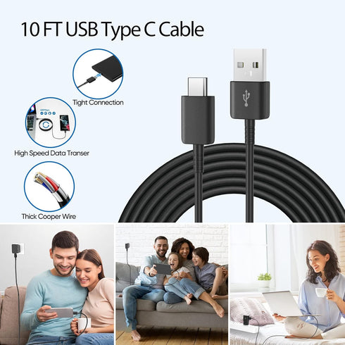 Type C Fast Charging Charger 10FT, USB C Cable for Samsung Galaxy S22/S21/S20/S10 and Note Series