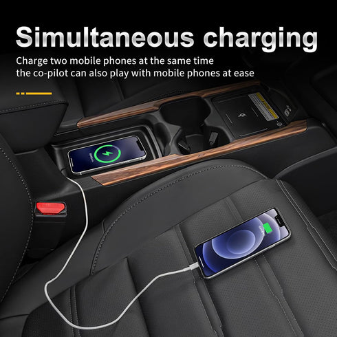 Wireless Phone Charging Pad, Silicone Material Dual Charging Ports Charger Station with 15W Adapter for Smartphone for