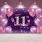 Happy Birthday Party Decorations, Large 72.8 x 43.3 Inch Fabric Backdrop for Girls Birthday Party, Pink Purple