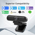 SAYLAS 2K Webcam, FHD Streaming Camera with Autofocus, Dual Noise-Cancelling Microphones, Privacy Cover, for