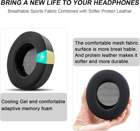 Kraken Replacement Ear Pads Cushions, Cooling-Gel Earpads for Razer Kraken Pro V2, Made of Premium Mesh Fabric & Memory