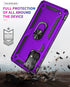 Samsung A52 Case, Galaxy A52 Case with HD Screen Protector, Military-Grade Ring Holder Kickstand, Purple