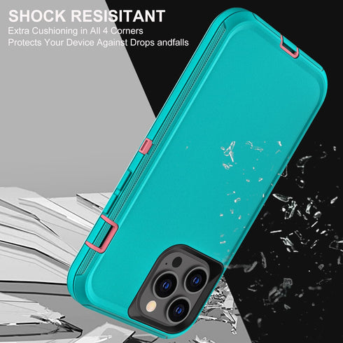 iPhone 13 Pro Max Case, Military Grade 3 in 1 Heavy Duty Shockproof/Dust Proof with 2Pcs Tempered Glass Protector