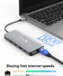 USB C Docking Station Dual HDMI Adapter, NOVOO 11 in 1 Multi Display Laptop Docking Station with 2 HDMI, VGA, 100W PD